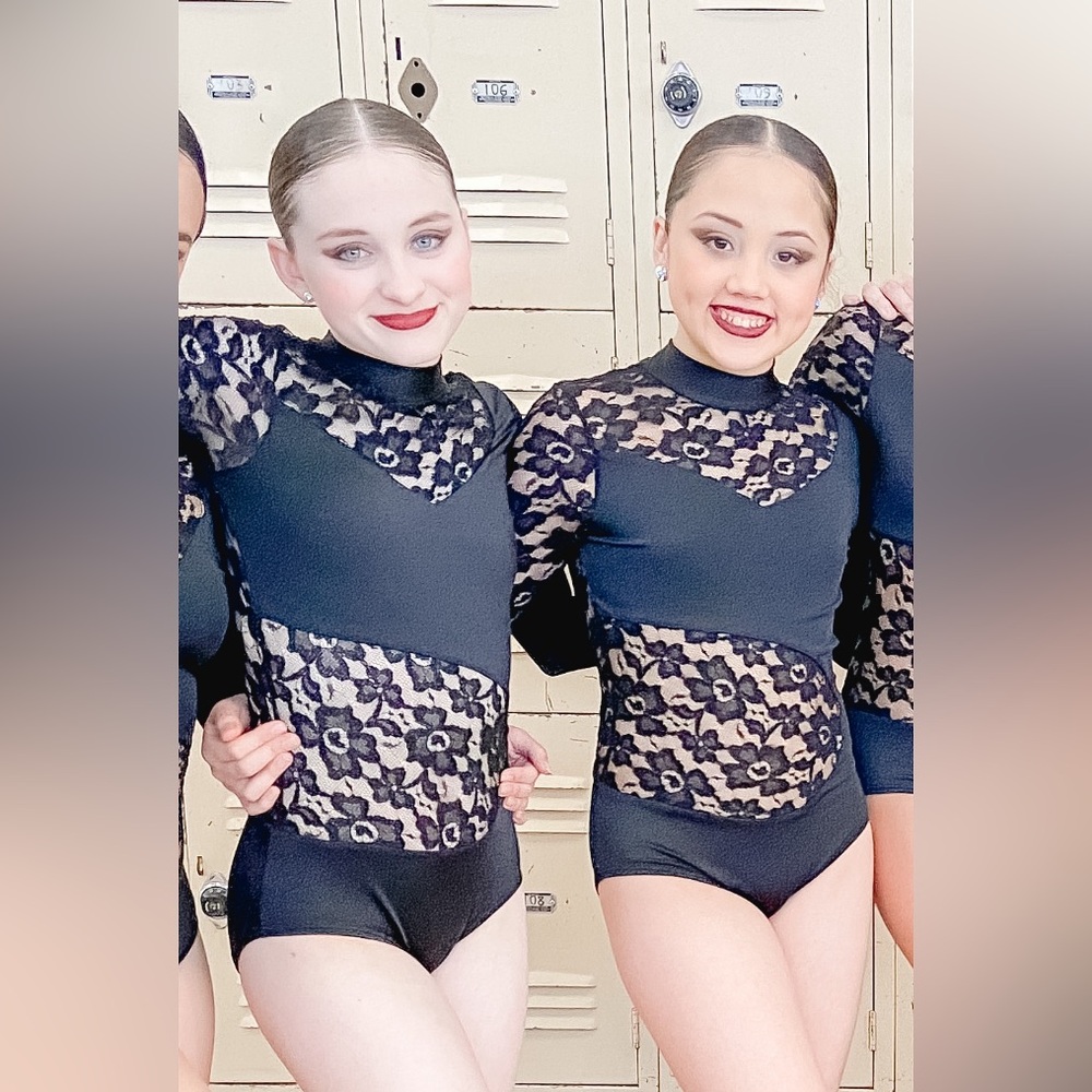 Black and Lace Dance Leotard